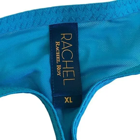 Rachel Roy Set Scallop Lace Lingerie Set Underwire Bra 38C Thong Panties XL NWT - Picture 9 of 13